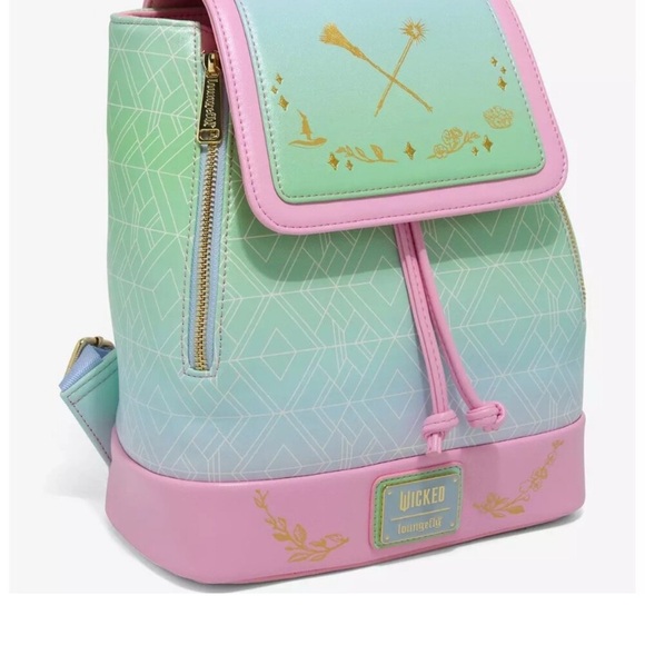 Loungefly Wicked For Good Iridescent Ombré Mini Backpack NWT - Picture 3 of 11